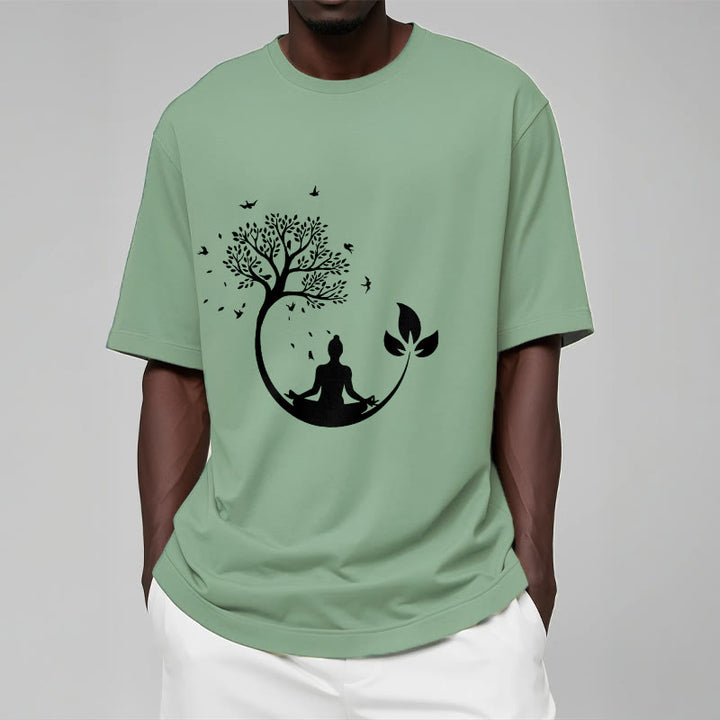 Buddha Stones Buddha Meditating In A Tree Pattern Cotton Tee T-shirt - image 15
