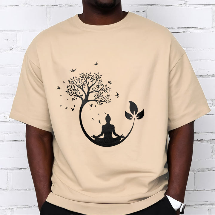 Buddha Stones Buddha Meditating In A Tree Pattern Cotton Tee T-shirt - image 9