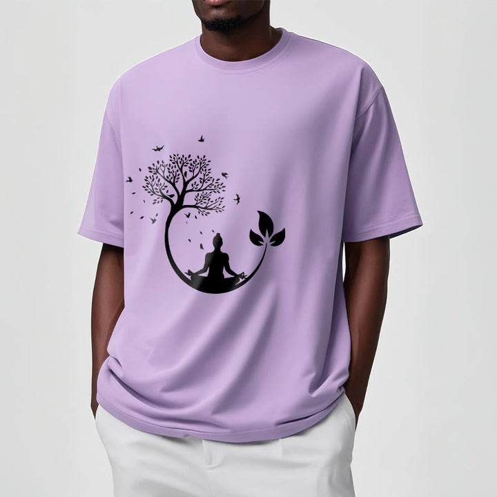 Buddha Stones Buddha Meditating In A Tree Pattern Cotton Tee T-shirt - image 17