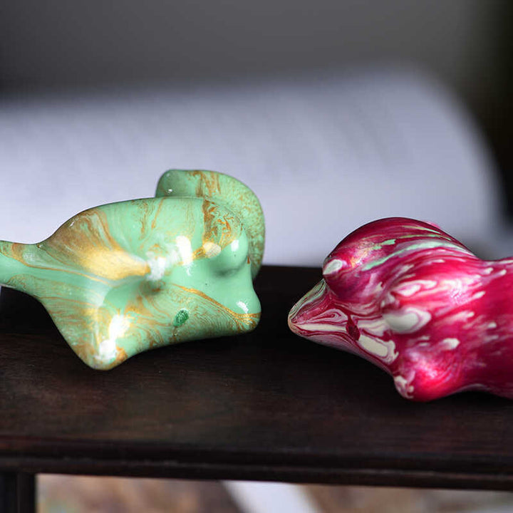 Buddha Stones Mini Lovely Cat Ebony Wood Lacquer Craft Peace Decoration - image 10