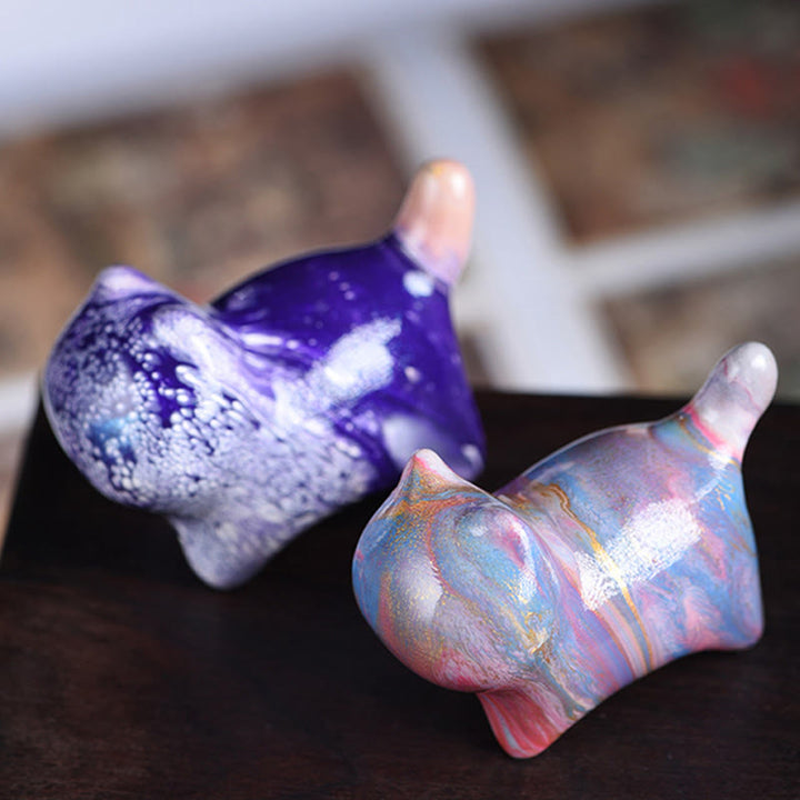 Buddha Stones Mini Lovely Cat Ebony Wood Lacquer Craft Peace Decoration - image 14