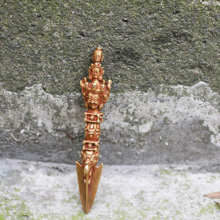 Buddha Stones Handmade Small Nepal Vajra Dorje Strength Copper Metal Decoration - image 11