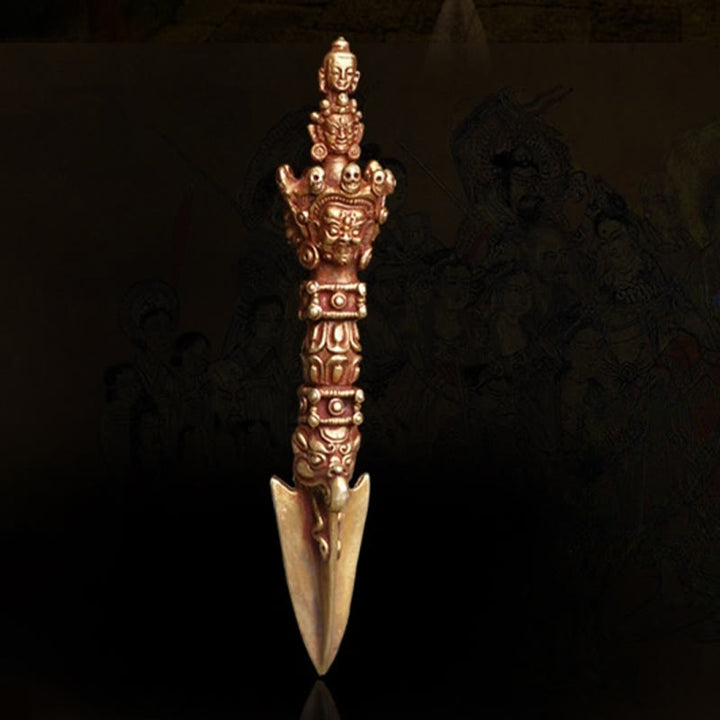 Buddha Stones Handmade Small Nepal Vajra Dorje Strength Copper Metal Decoration - image 12