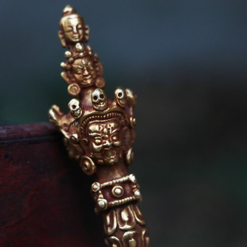 Buddha Stones Handmade Small Nepal Vajra Dorje Strength Copper Metal Decoration - image 8