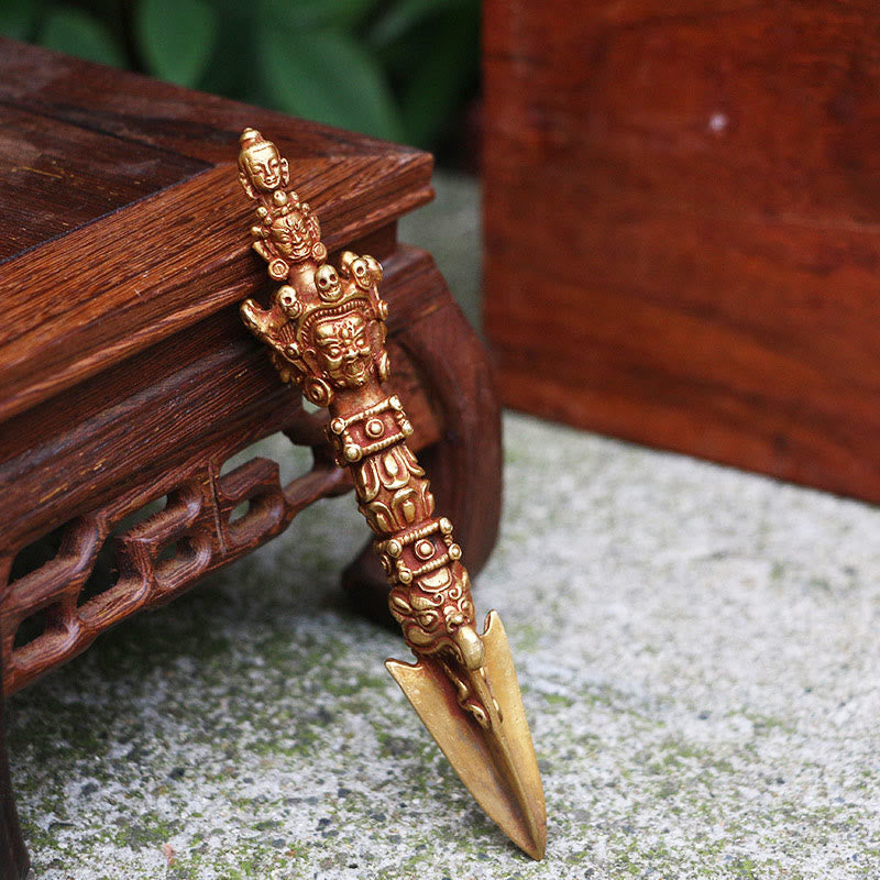 Buddha Stones Handmade Small Nepal Vajra Dorje Strength Copper Metal Decoration - image 1