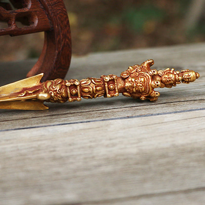 Buddha Stones Handmade Small Nepal Vajra Dorje Strength Copper Metal Decoration - image 10