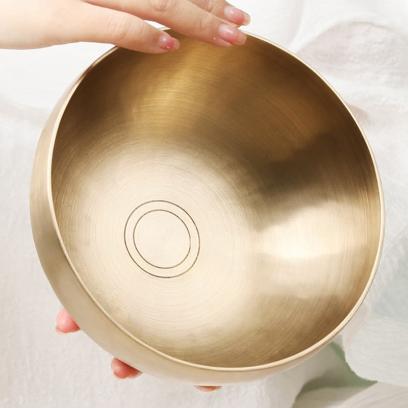 Buddha Stones Handmade Nepal Golden Singing Bowl for Healing and Meditation Sound Bowl Set - image 9