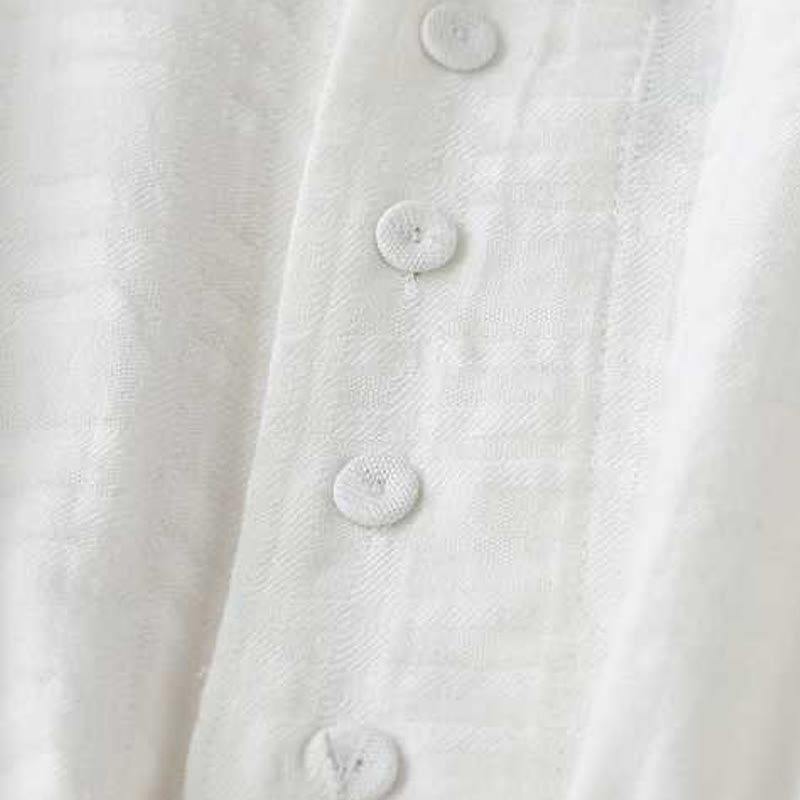 Buddha Stones Retro Solid Color Drawstring Frog-Button Design Long Sleeve Cotton Linen Midi Dress With Pockets - image 11