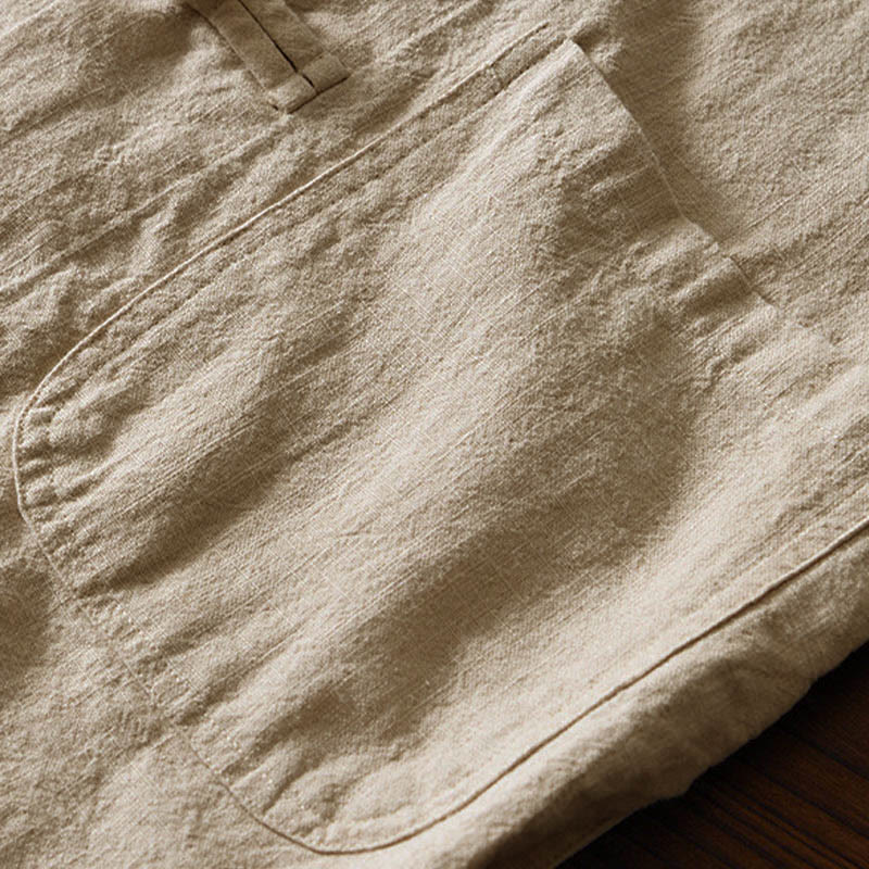 Buddha Stones Frog-Button Chinese Tang Suit Cotton Linen Men Jacket Shirt With Pockets - image 28