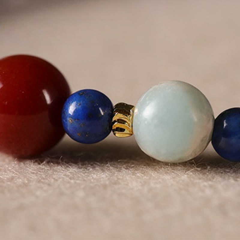 Buddha Stones Small Lazurite Lapis Lazuli Agate Ultra-thin Beads Positive Bracelet - image 13