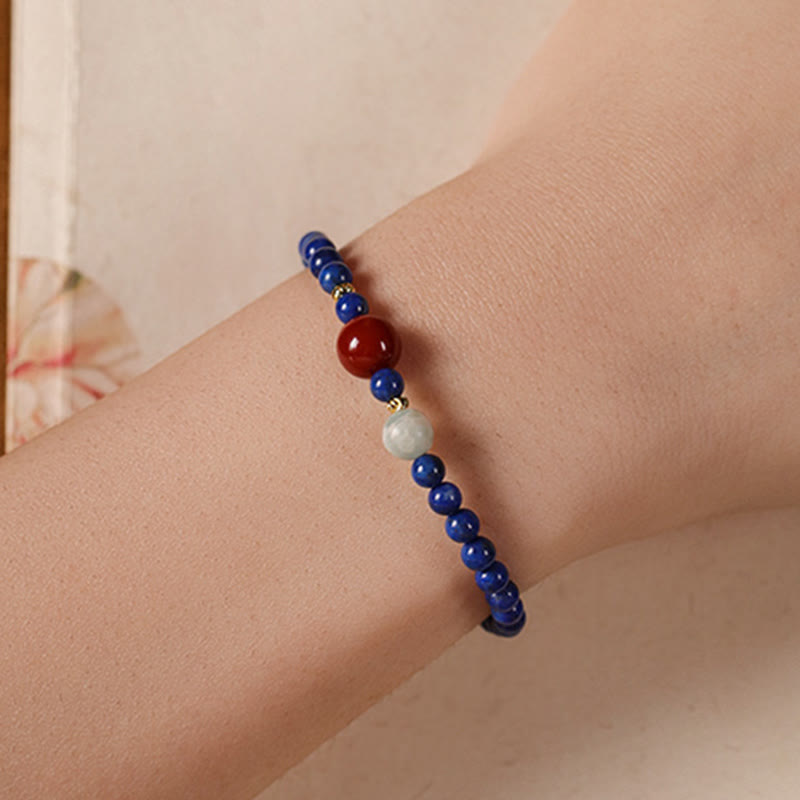 Buddha Stones Small Lazurite Lapis Lazuli Agate Ultra-thin Beads Positive Bracelet - image 4