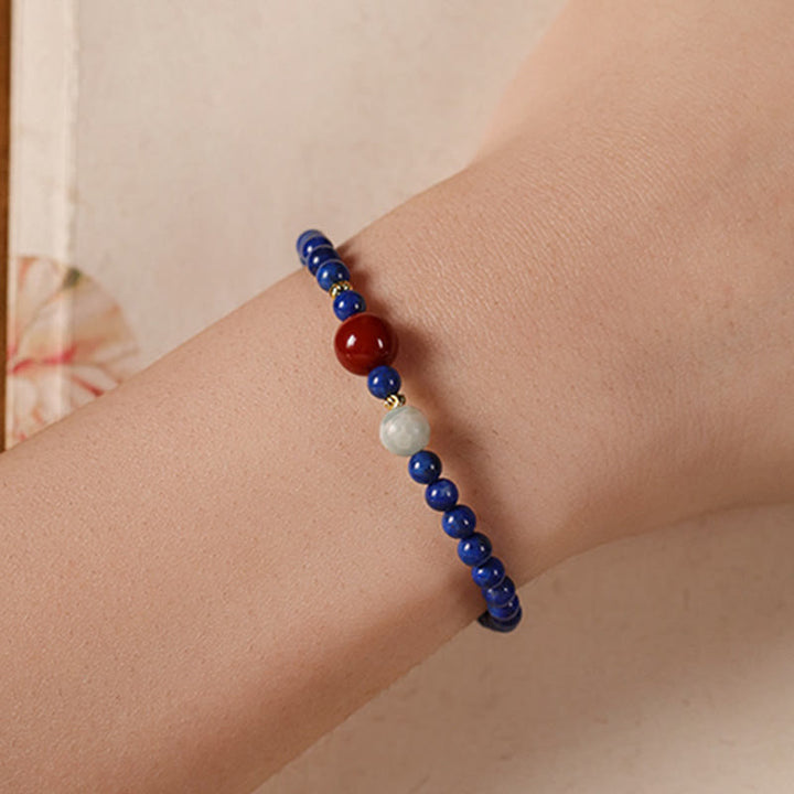 Buddha Stones Small Lazurite Lapis Lazuli Agate Ultra-thin Beads Positive Bracelet - image 4