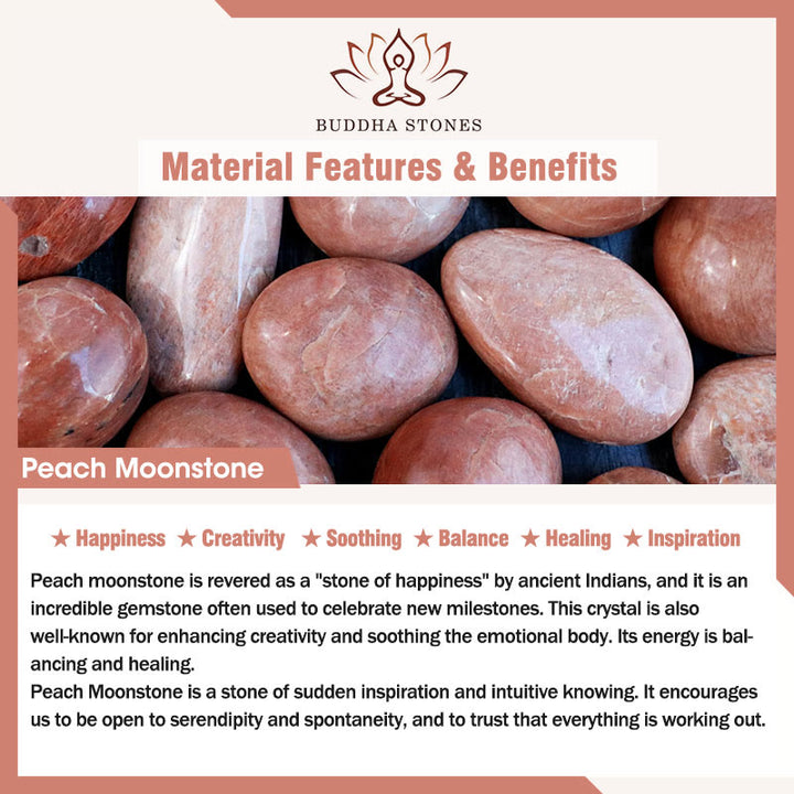 Buddha Stones Natural Peach Moonstone Aquamarine Soothing Bracelet - image 5