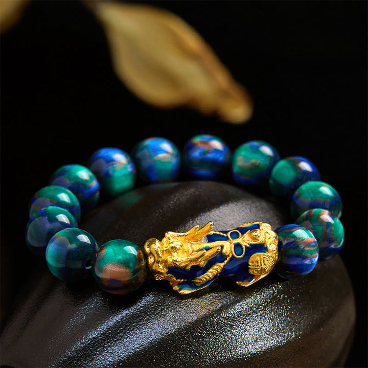 Buddha Stones Colorful Sea Willow Color Change PiXiu Positive Healing Bracelet - image 10