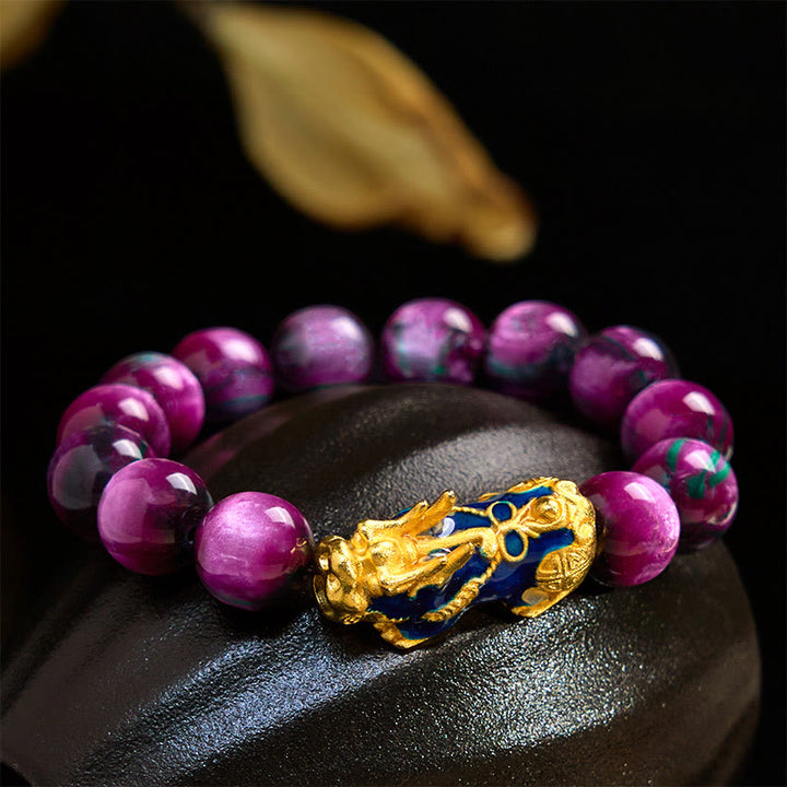 Buddha Stones Colorful Sea Willow Color Change PiXiu Positive Healing Bracelet - image 5