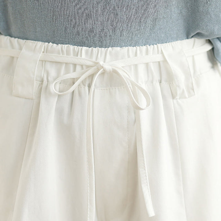 Buddha Stones Summer Vintage Lace-Up Women's Wide Leg Split Pants With Pockets - image 13