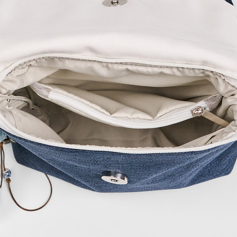 Buddha Stones Handmade Embroidered Large Capacity Polyester Canvas Backpack - image 7