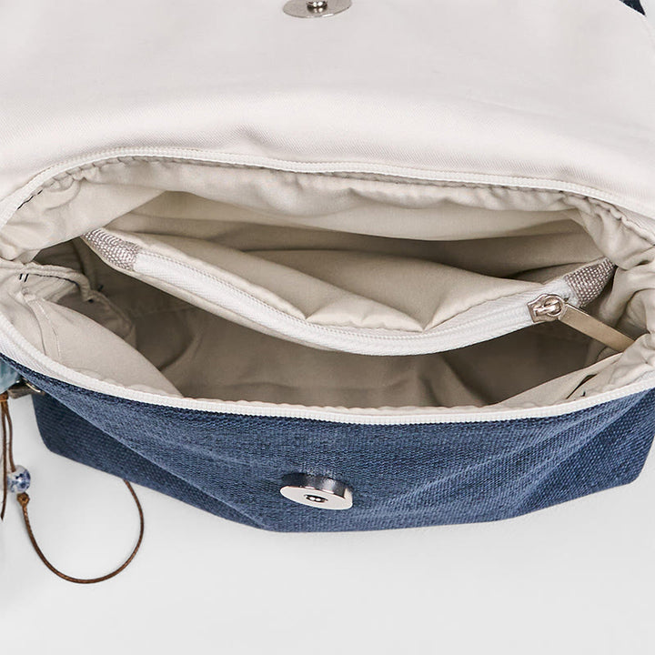 Buddha Stones Handmade Embroidered Large Capacity Polyester Canvas Backpack - image 7