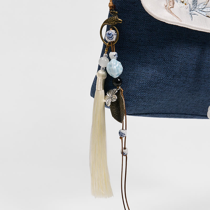 Buddha Stones Handmade Embroidered Large Capacity Polyester Canvas Backpack - image 6