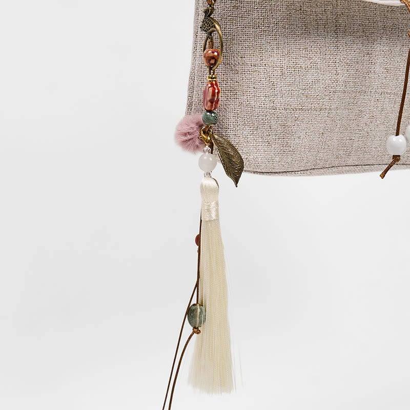 Buddha Stones Handmade Magnolia Embroidered Large Capacity Polyester Canvas Backpack - image 6