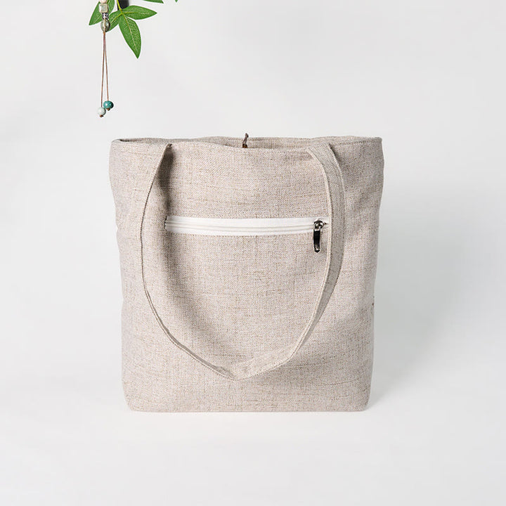 Buddha Stones Magnolia Embroidery Canvas Polyester Shoulder Bag - image 3