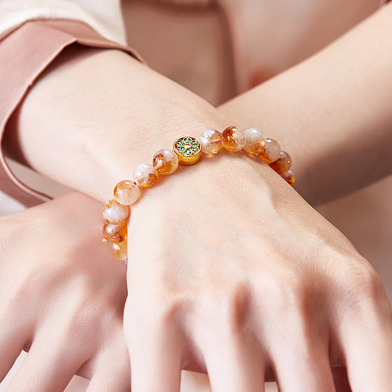 Buddha Stones 999 Sterling Silver Om Mani Padme Hum Citrine Protection Bracelet - image 6