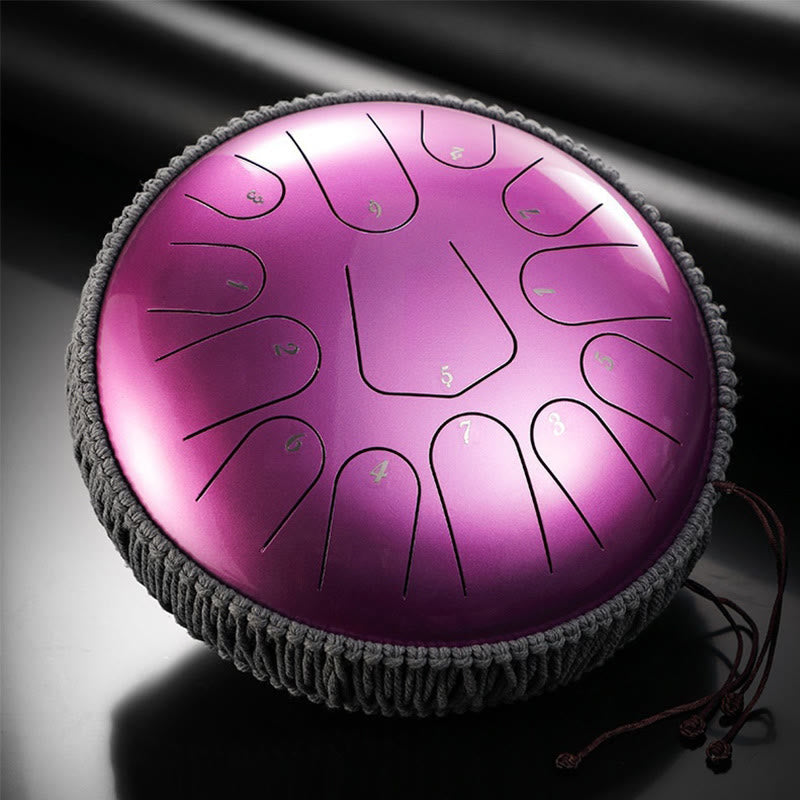 Buddha Stones Steel Tongue Drum Sound Healing Meditation Drum Kit 13 Note 12 Inch Percussion Instrument - Purple 12 IN - image 4