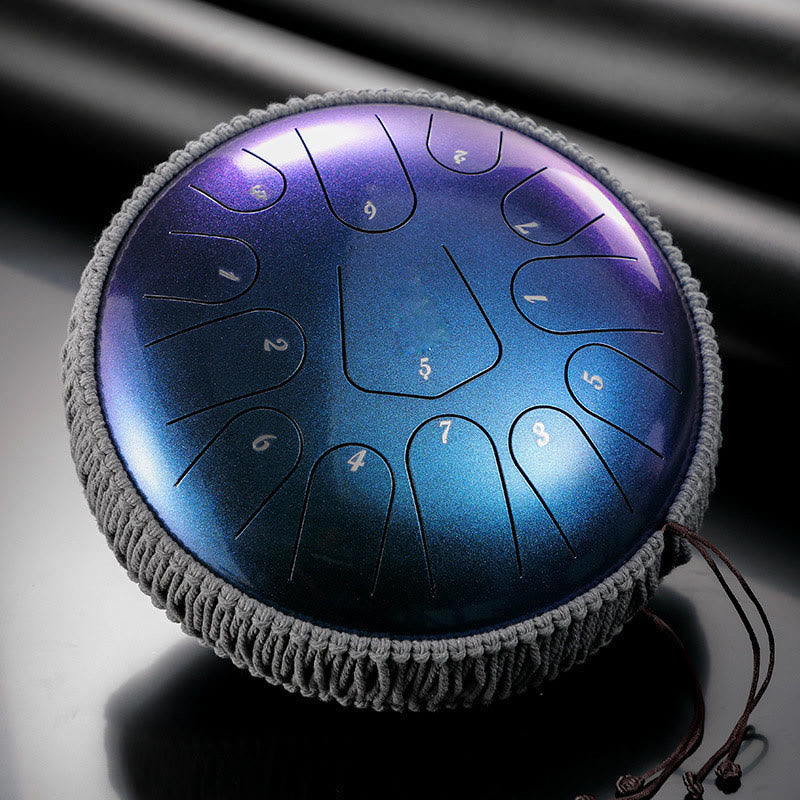 Buddha Stones Steel Tongue Drum Sound Healing Meditation Drum Kit 13 Note 12 Inch Percussion Instrument - Blue 12 IN - image 0