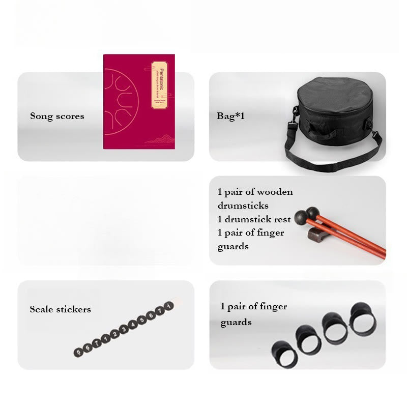 Buddha Stones Steel Tongue Drum Sound Healing Meditation Drum Kit 13 Note 12 Inch Percussion Instrument - image 14