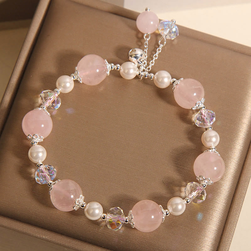 Buddha Stones Natural Pink Crystal Pearl Self-acceptance Bracelet - image 2