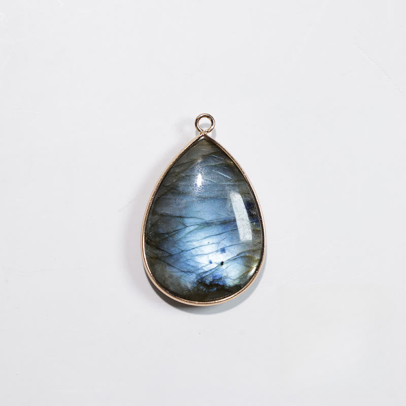 Buddha Stones Water Drop Pattern Labradorite Healing Necklace Pendant - image 6