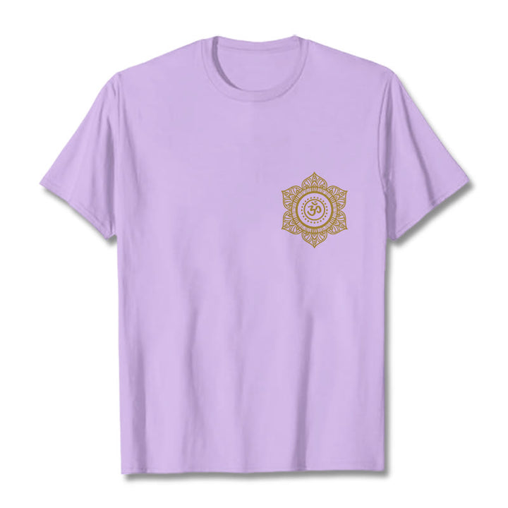 Buddha Stones Golden Mandala OM Pattern Tee T-shirt - Plum - 2XL - image 16