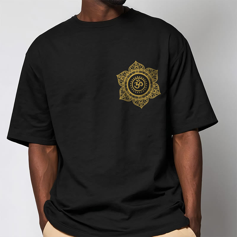 Buddha Stones Golden Mandala OM Pattern Tee T-shirt - image 4