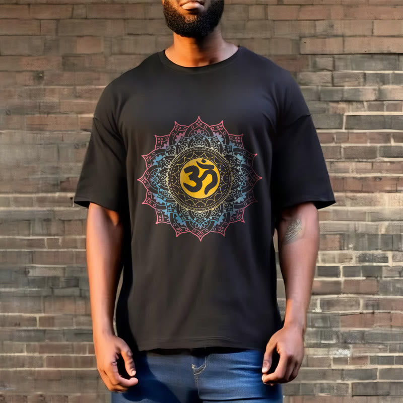 Buddha Stones Color Gradient Mandala OM Pattern Tee T-shirt - image 3