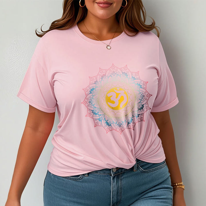 Buddha Stones Color Gradient Mandala OM Pattern Tee T-shirt - image 13
