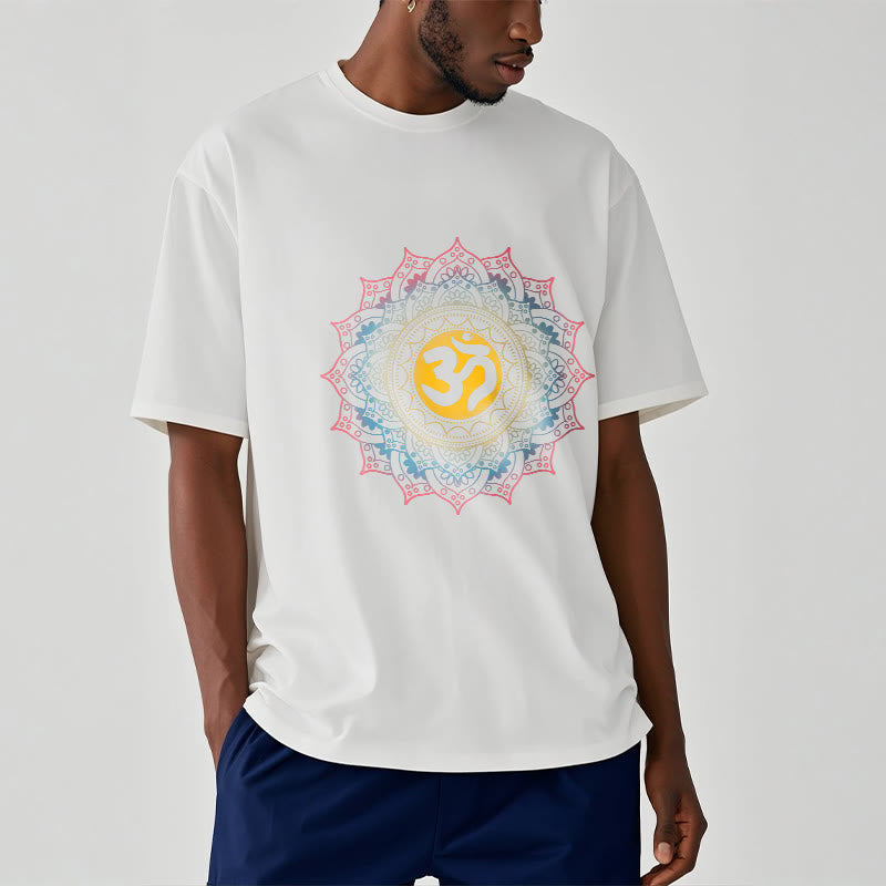 Buddha Stones Color Gradient Mandala OM Pattern Tee T-shirt - image 6