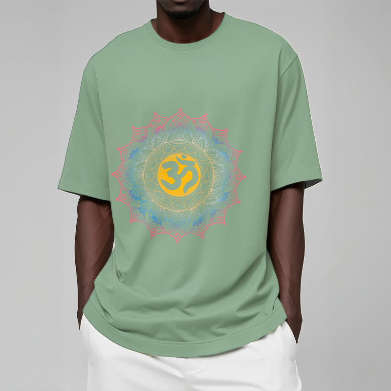 Buddha Stones Color Gradient Mandala OM Pattern Tee T-shirt - image 15