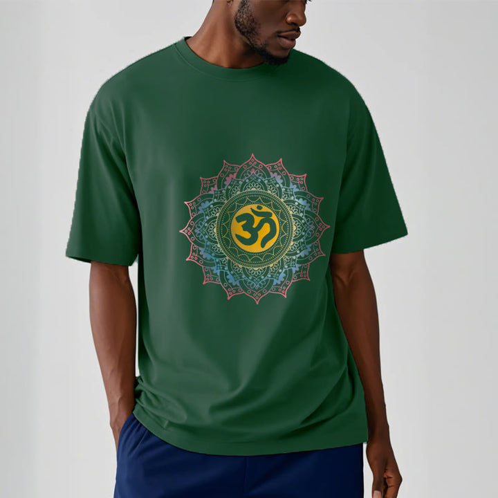 Buddha Stones Color Gradient Mandala OM Pattern Tee T-shirt - image 11