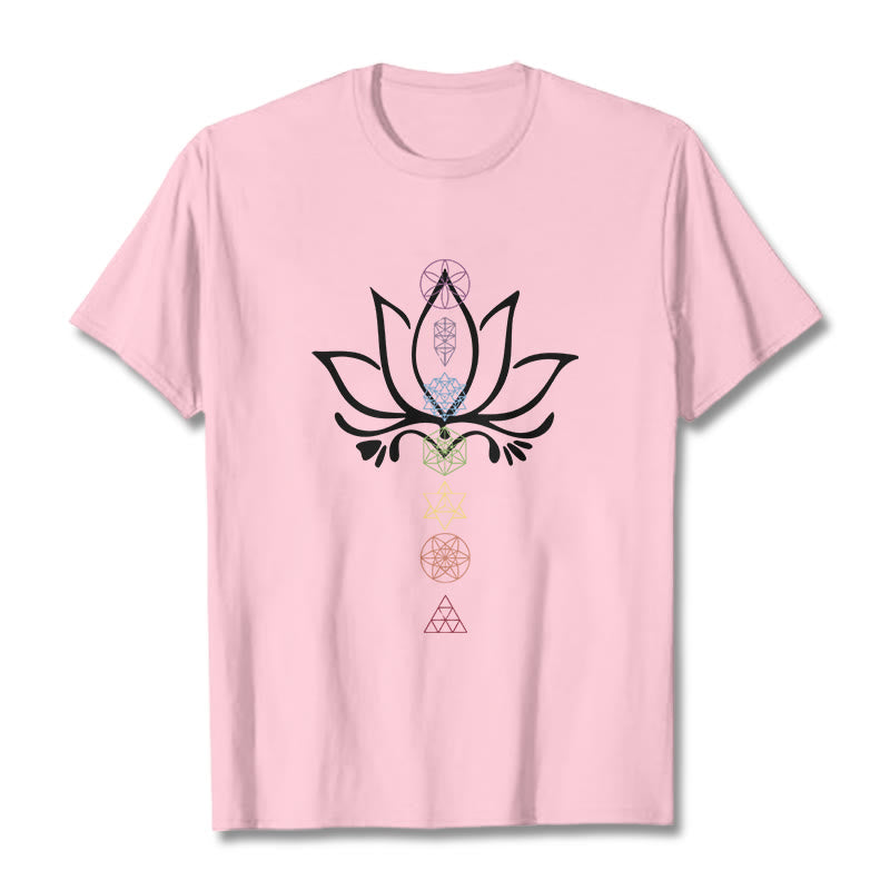 Buddha Stones Lotus Sacred Geometry Tee T-shirt - LightPink - 2XL - image 12