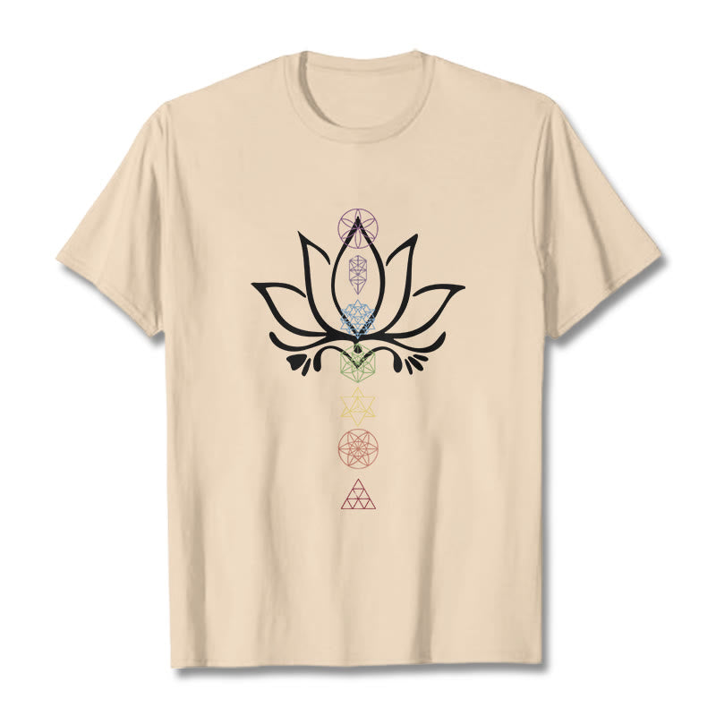 Buddha Stones Lotus Sacred Geometry Tee T-shirt - Bisque - 2XL - image 8