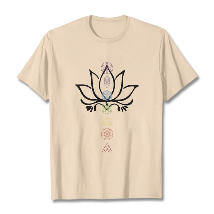 Buddha Stones Lotus Sacred Geometry Tee T-shirt - Bisque - 2XL - image 8
