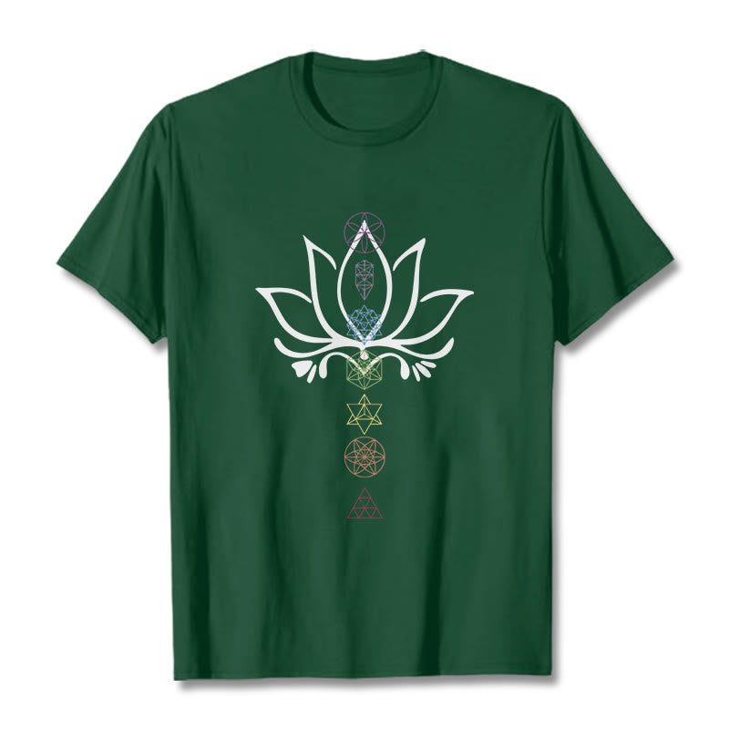 Buddha Stones Lotus Sacred Geometry Tee T-shirt - ForestGreen - 2XL - image 10