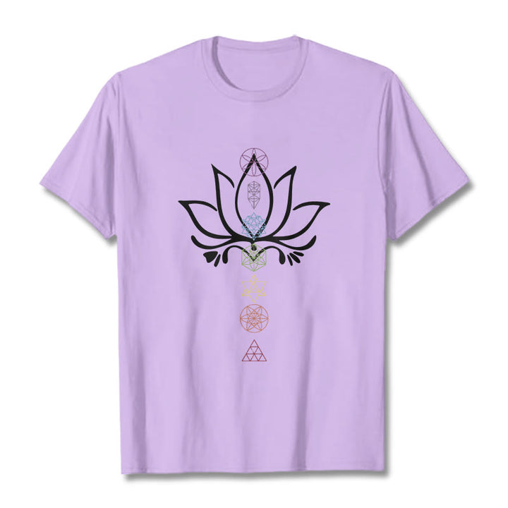 Buddha Stones Lotus Sacred Geometry Tee T-shirt - Plum - 2XL - image 16