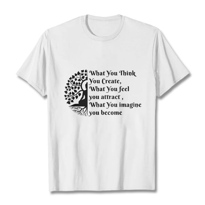 Buddha Stones Half-meditation Buddha Tree Tee T-shirt - White - 2XL - image 0