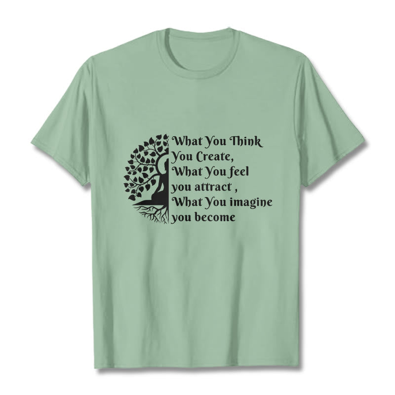 Buddha Stones Half-meditation Buddha Tree Tee T-shirt - PaleGreen - 2XL - image 14