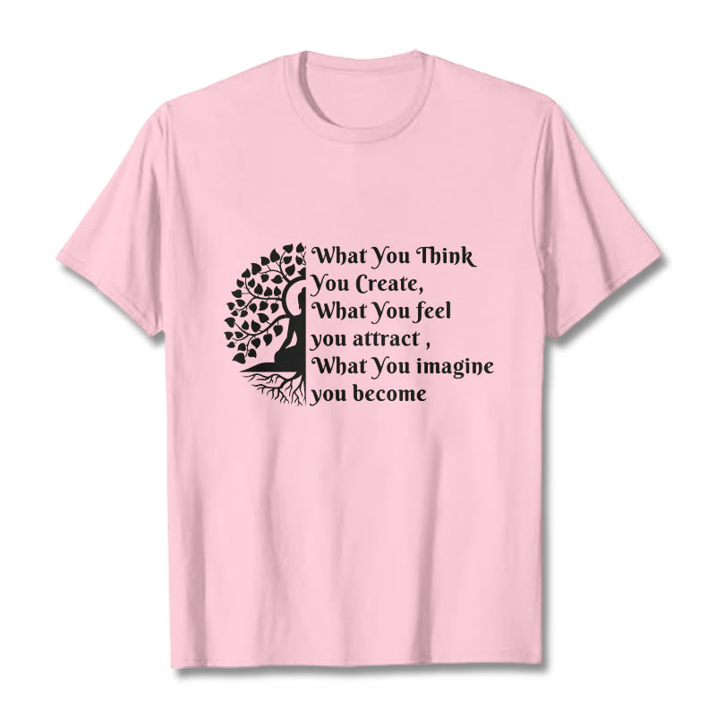 Buddha Stones Half-meditation Buddha Tree Tee T-shirt - LightPink - 2XL - image 12
