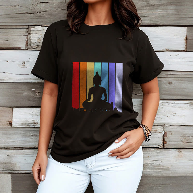 Buddha Stones Meditation Buddha Rainbow Tee T-shirt - image 3