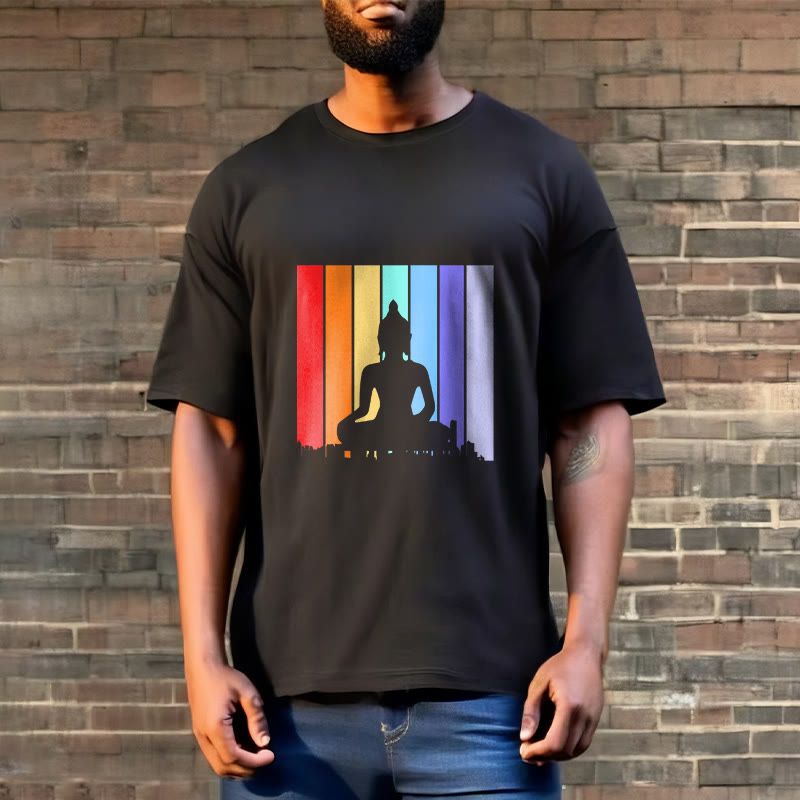 Buddha Stones Meditation Buddha Rainbow Tee T-shirt - image 2