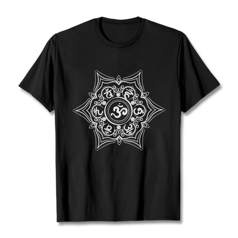Buddha Stones Mandala Om Mani Padme Hum Tee T-shirt - Black - 2XL - image 3