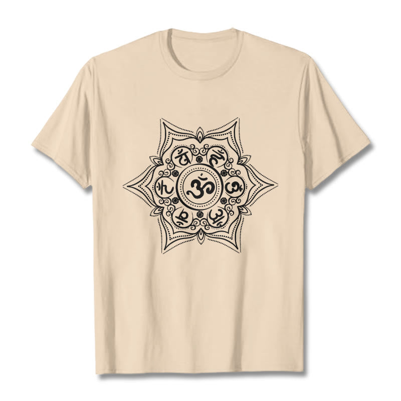 Buddha Stones Mandala Om Mani Padme Hum Tee T-shirt - Bisque - 2XL - image 10